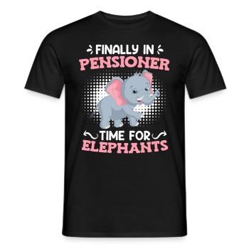 Time for elephants Zoo visitors pension - Men's T-Shirt - black - Front - AI Model Male 178 light (178cm)