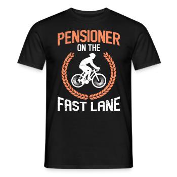 Pensioners in the fast lane Road cyclists - Men's T-Shirt - black - Front - AI Model Male 178 light (178cm)