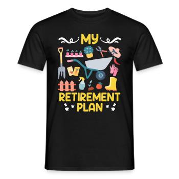My Plan Retirement Retirees - Men's T-Shirt - black - Front - AI Model Male 178 light (178cm)