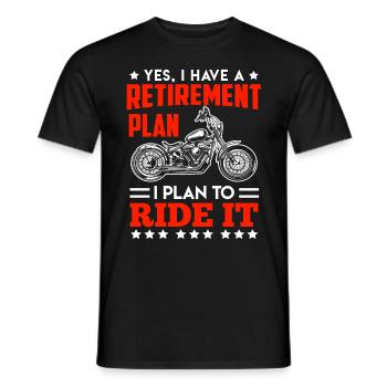 Biker Pensioner Retirement Motorcycling - Men's T-Shirt - black - Front - AI Model Male 178 light (178cm)