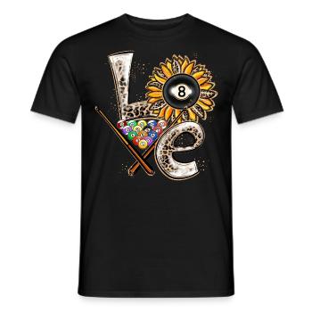 Love Billiard Player - Men's T-Shirt - black - Front - AI Model Male 178 light (178cm)