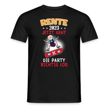 Rente 2023 jetzt geht die Party los - Männer T-Shirt - Schwarz - Vorne - AI Model Male 178 light (178cm)