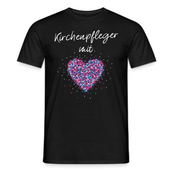 Kirchenpfleger mit Herz Evangelische Kirche - Männer T-Shirt - Schwarz - Vorne - AI Model Male 178 light (178cm)