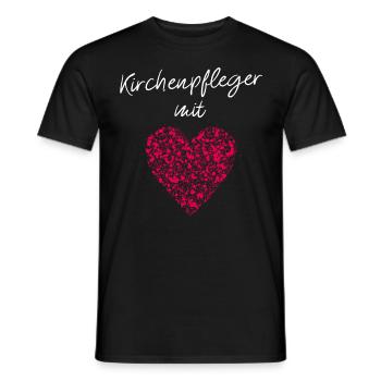 Kirchenpfleger mit Herz Katholisch Kirche Ehrenamt - Männer T-Shirt - Schwarz - Vorne - AI Model Male 178 light (178cm)