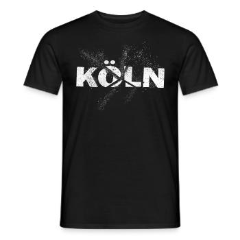 Cologne Germany City Font Grunge Splash - Men's T-Shirt - black - Front - AI Model Male 178 light (178cm)