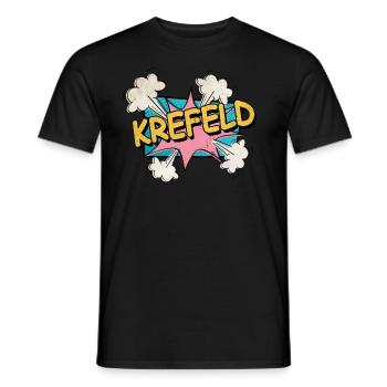 Krefeld Germany City Font Pop Art Comic - Men's T-Shirt - black - Front - AI Model Male 178 light (178cm)