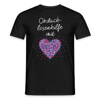 Odachlosenhilfe mit Herz Obdachlose Wohnungslose - Männer T-Shirt - Schwarz - Vorne - AI Model Male 178 light (178cm)