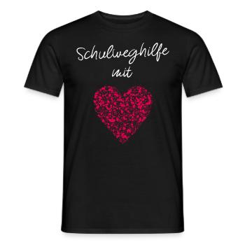 Schulweghilfe mit Herz Einschulung Grundschule - Männer T-Shirt - Schwarz - Vorne - AI Model Male 178 light (178cm)