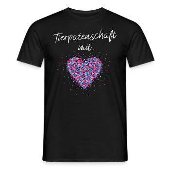 Tierpatenschaft mit Herz Pflegestelle Straßenhund - Männer T-Shirt - Schwarz - Vorne - AI Model Male 178 light (178cm)