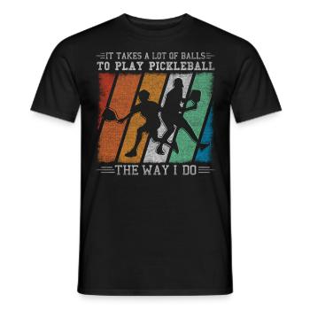 Il faut beaucoup de balles pour jouer au pickleball - T-shirt homme - noir - Devant - AI Model Male 178 light (178cm)