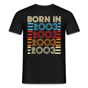20. Geburtstag Jahrgang 2003 Born in 2003 - Männer T-Shirt - Schwarz - Vorne - AI Model Male 178 light (178cm)