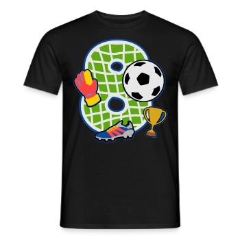Fußball 8. Geburtstagsparty Nummer 8 - 8 Jahre - Männer T-Shirt - Schwarz - Vorne - AI Model Male 178 light (178cm)