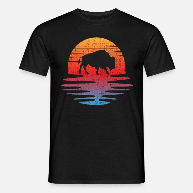 Büffel - Männer T-Shirt - Schwarz