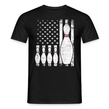 Bowling US Flagge Bowling-Spieler - Männer T-Shirt - Schwarz - Vorne - AI Model Male 178 light (178cm)