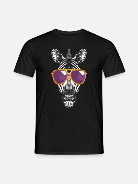 Zebra with sunglasses - Men's T-Shirt - black
