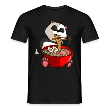 Panda Kawaii Anime Japanische Nudeln - Männer T-Shirt - Schwarz - Vorne - AI Model Male 178 light (178cm)