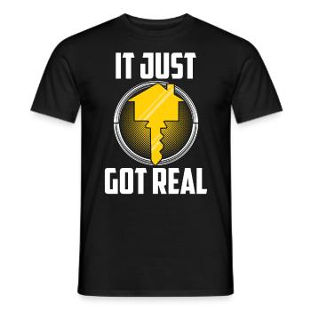 It Just Got Real - Men's T-Shirt - black - Front - AI Model Male 178 light (178cm)