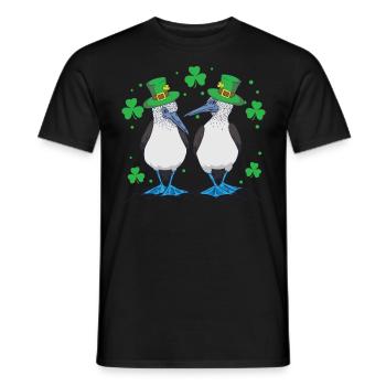 St. Patrick's Day Blue-footed Gannet Bird - Men's T-Shirt - black - Front - AI Model Male 178 light (178cm)