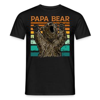 Papa Bear - Men's T-Shirt - black - Front - AI Model Male 178 light (178cm)