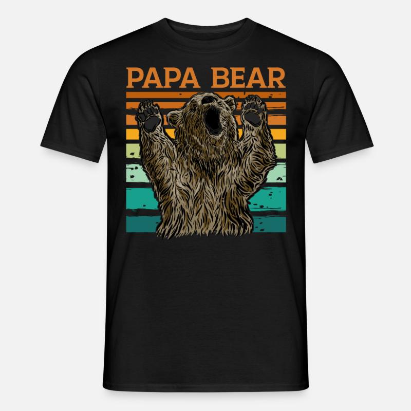 Papa Bear - Männer T-Shirt - Schwarz