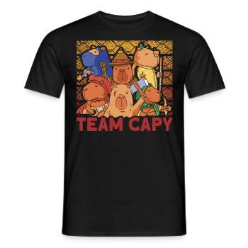 eam Capy - Men's T-Shirt - black - Front - AI Model Male 178 light (178cm)