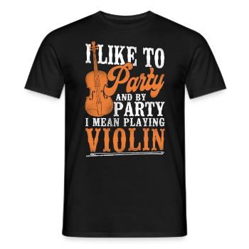 Violin Violinist Vintage I Like To - Männer T-Shirt - Schwarz - Vorne - AI Model Male 178 light (178cm)