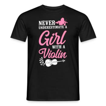 Violin Violinist Girl Never - Männer T-Shirt - Schwarz - Vorne - AI Model Male 178 light (178cm)