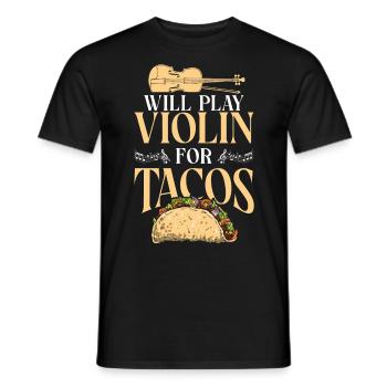 Violin Violinist Taco Will Play - Männer T-Shirt - Schwarz - Vorne - AI Model Male 178 light (178cm)