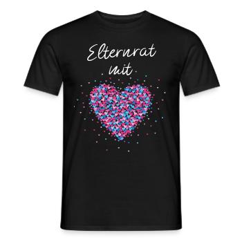 Elternrat mit Herz Elternsprechtag Schule Ehrenamt - Männer T-Shirt - Schwarz - Vorne - AI Model Male 178 light (178cm)