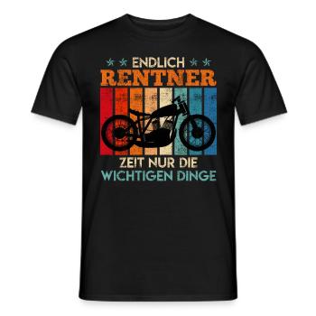 Motorradfahrer in Rente Renteneintritt - Männer T-Shirt - Schwarz - Vorne - AI Model Male 178 light (178cm)