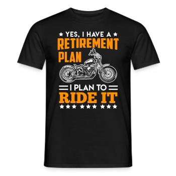 Motard Retraité Retraite Motocyclisme - T-shirt homme - noir - Devant - AI Model Male 178 light (178cm)