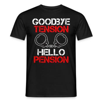 Rente 2023 Goodbye Tension Hello Pension - Men's T-Shirt - black - Front - AI Model Male 178 light (178cm)