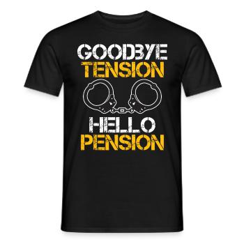 Rente 2023 Goodbye Tension Hello Pension - Men's T-Shirt - black - Front - AI Model Male 178 light (178cm)