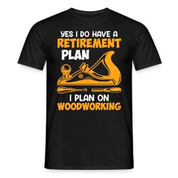 Woodworking in retirement Retirement - Men's T-Shirt - black - Front - AI Model Male 178 light (178cm)