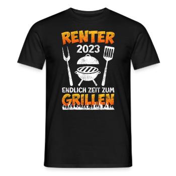 Rentner 2023 endlich zeit zum grillen - Männer T-Shirt - Schwarz - Vorne - AI Model Male 178 light (178cm)