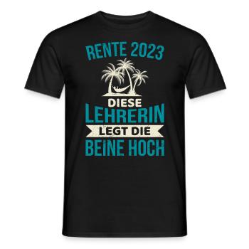 Rente 2023 diese Lehrerin legt die Beine Hoch - Männer T-Shirt - Schwarz - Vorne - AI Model Male 178 light (178cm)