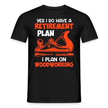 Woodworking in retirement Retirement - Men's T-Shirt - black - Front - AI Model Male 178 light (178cm)