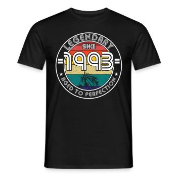 30e anniversaire né en 1993 Légendaire depuis 1993 - T-shirt homme - noir - Devant - AI Model Male 178 light (178cm)