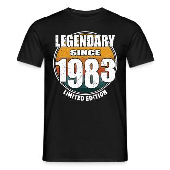 40e anniversaire né en 1983 Légendaire depuis 1983 - T-shirt homme - noir - Devant - AI Model Male 178 light (178cm)