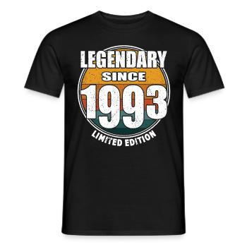 30e anniversaire né en 1993 Légendaire depuis 1993 - T-shirt homme - noir - Devant - AI Model Male 178 light (178cm)