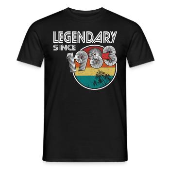 40e anniversaire né en 1983 Légendaire depuis 1983 - T-shirt homme - noir - Devant - AI Model Male 178 light (178cm)
