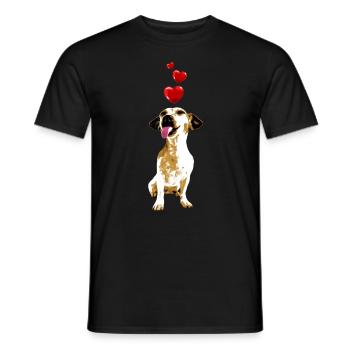Chihuahua Dog with Hearts Dog Motif Vintage - Men's T-Shirt - black - Front - AI Model Male 178 light (178cm)