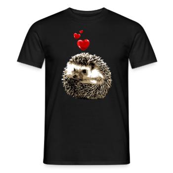 Süßer Igel mit Herzen Vintage - Männer T-Shirt - Schwarz - Vorne - AI Model Male 178 light (178cm)