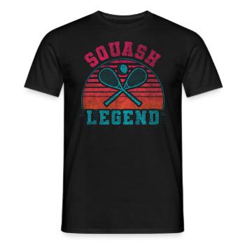 Cool Retro Crossing Rackets Squash Legend - Men's T-Shirt - black - Front - AI Model Male 178 light (178cm)