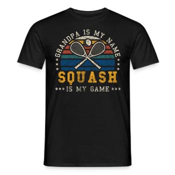 Grand-père de squash Retro Sunset Joueur de squash - T-shirt homme - noir - Devant - AI Model Male 178 light (178cm)