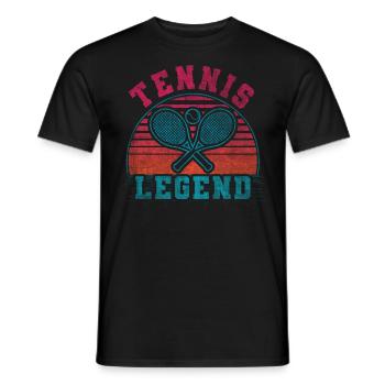 Cool Retro Crossing Rackets Tennis Legend - Men's T-Shirt - black - Front - AI Model Male 178 light (178cm)