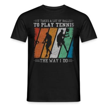 Il faut beaucoup de balles pour jouer au tennis - T-shirt homme - noir - Devant - AI Model Male 178 light (178cm)