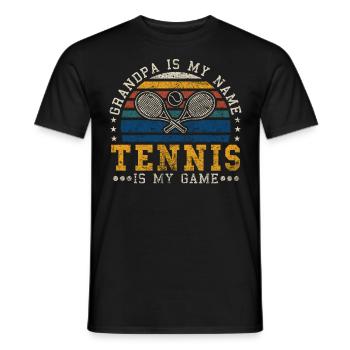 Tennis Grandpa Retro Sunset Joueur de tennis - T-shirt homme - noir - Devant - AI Model Male 178 light (178cm)