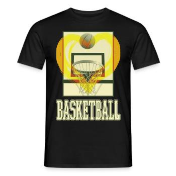 Basketball Basketballkorb Basketballer Sport Herz - Männer T-Shirt - Schwarz - Vorne - AI Model Male 178 light (178cm)