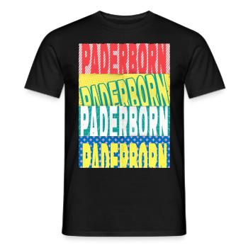 Paderborn Allemagne City Font Skyline - T-shirt homme - noir - Devant - AI Model Male 178 light (178cm)